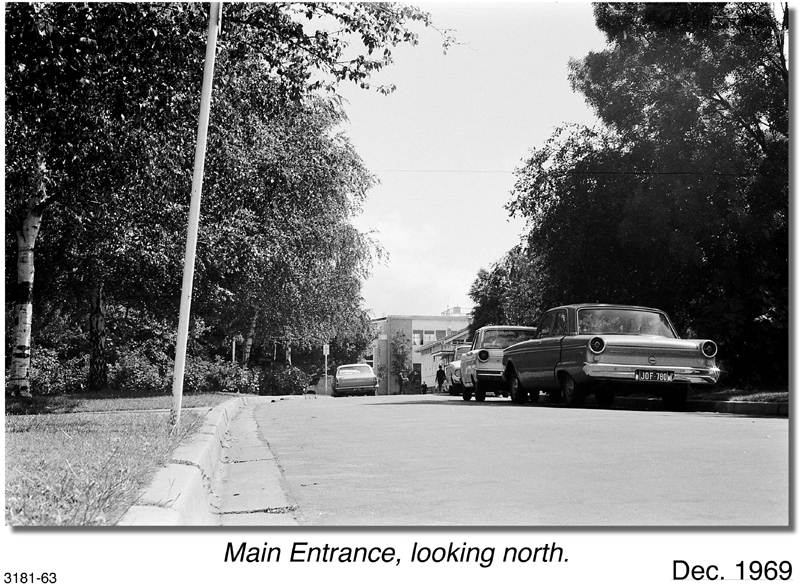 Main entrance looking north, 1969