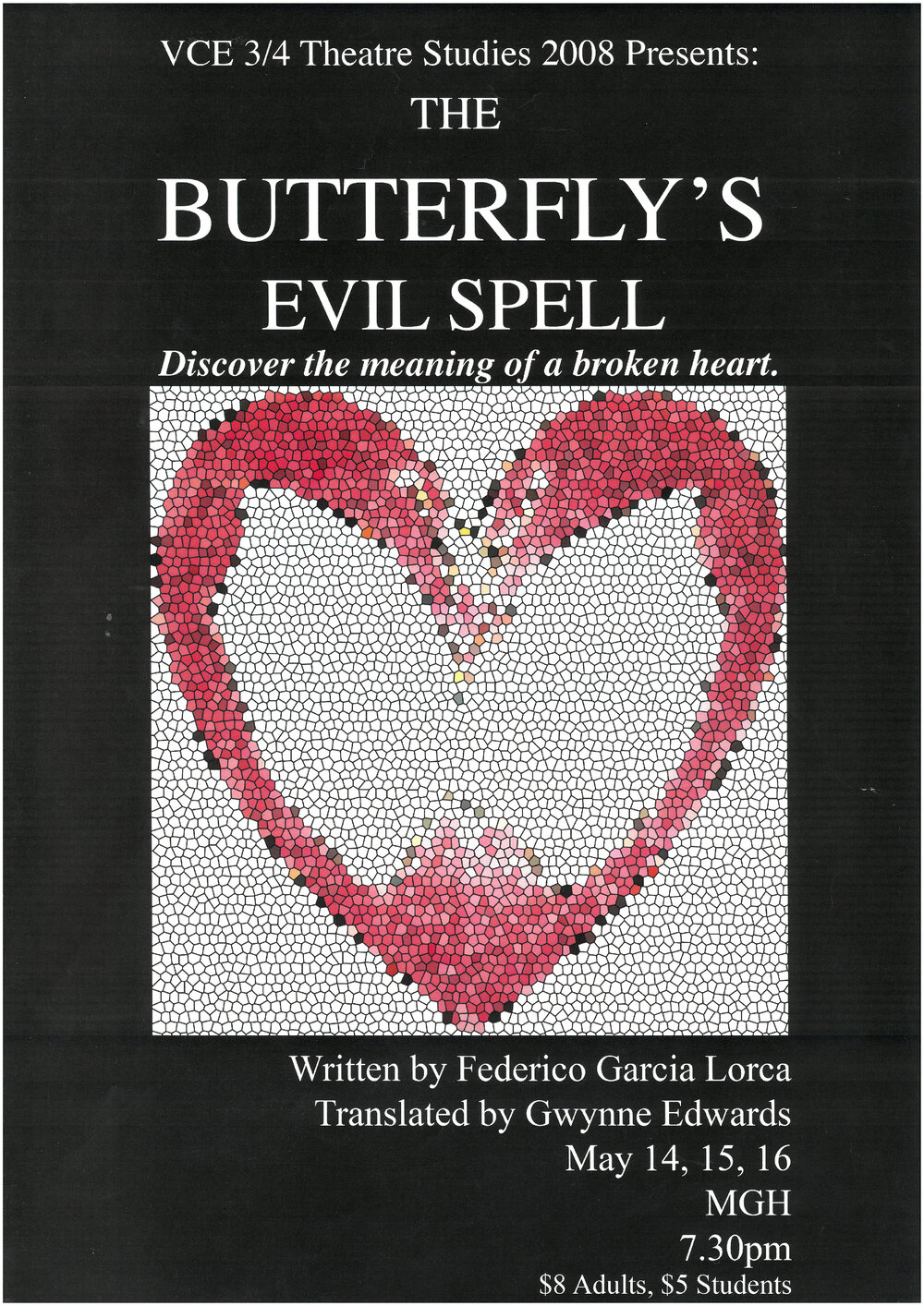 'The butterfly's evil spell' promotional poster, 2008