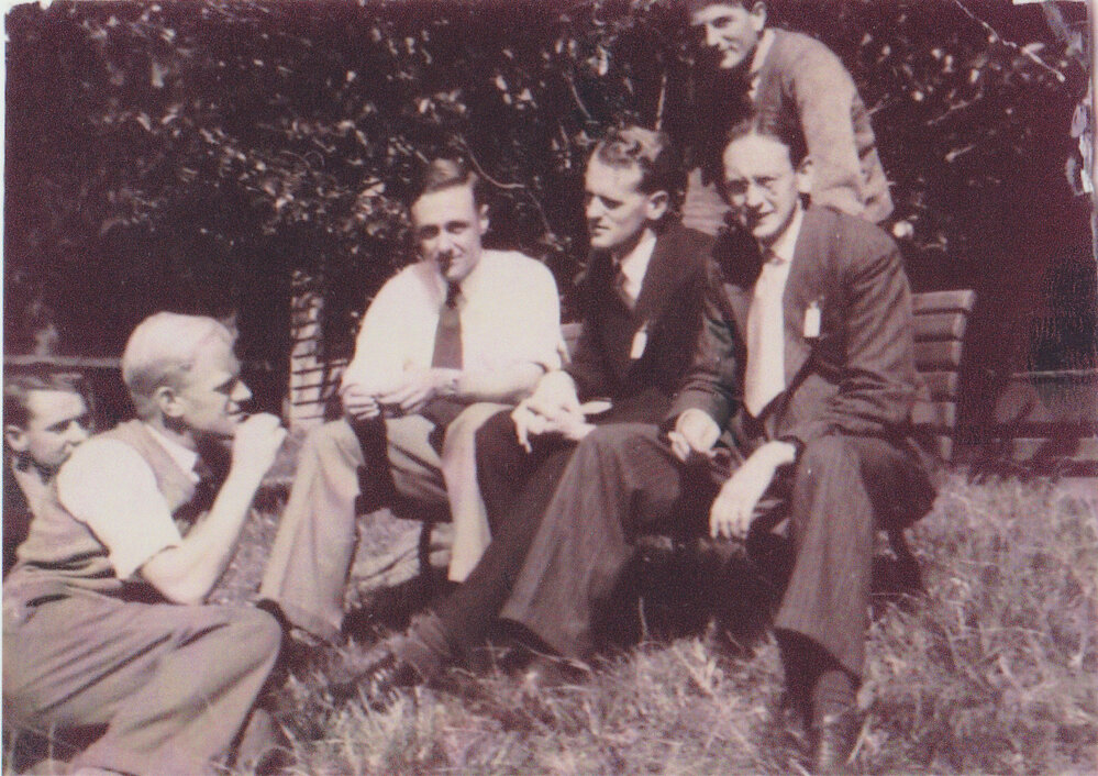 Russell Costello with a few members from the Scripture Union of Victoria, circa 1950