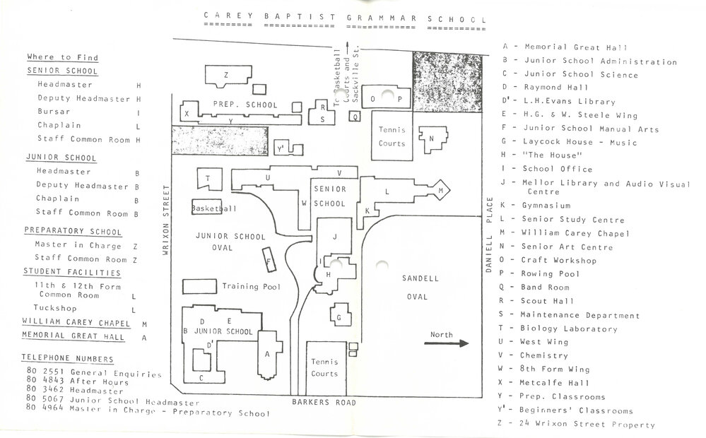 Map of Kew campus, 1978