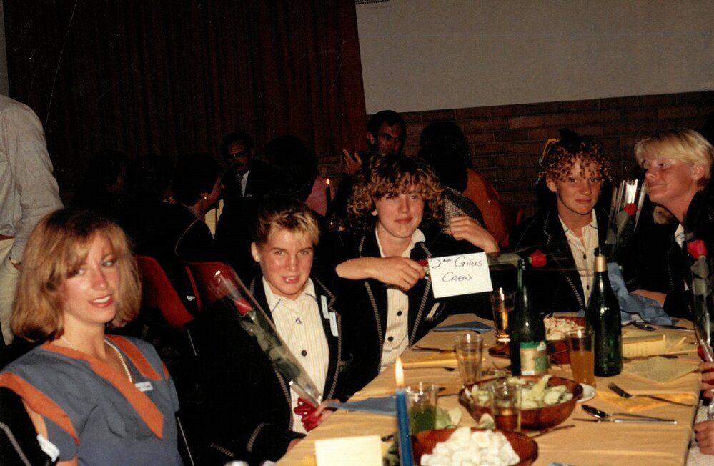 Celebrating boys Head of the River win, 1985