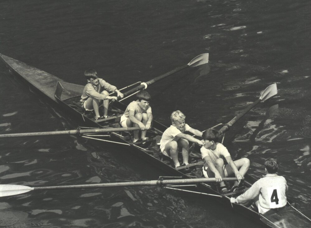 Junior School students learning to row, 1970s