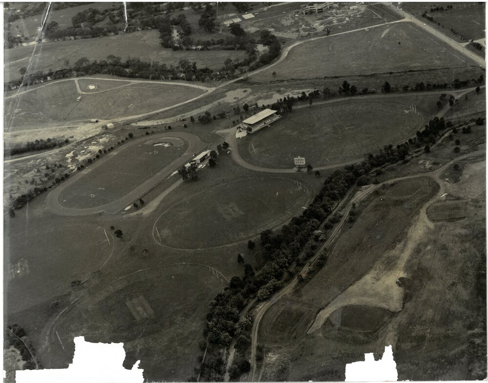 Aerial view of Bulleen Sports Complex, 1973