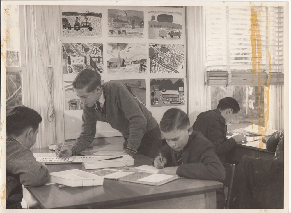 Students in class, 1956