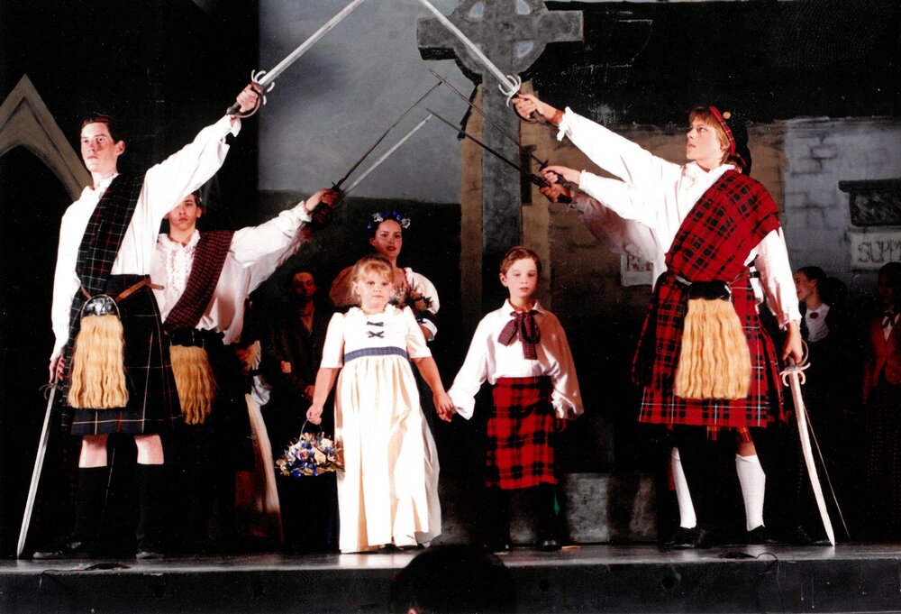 Scene from Senior School musical 'Brigadoon', 1995