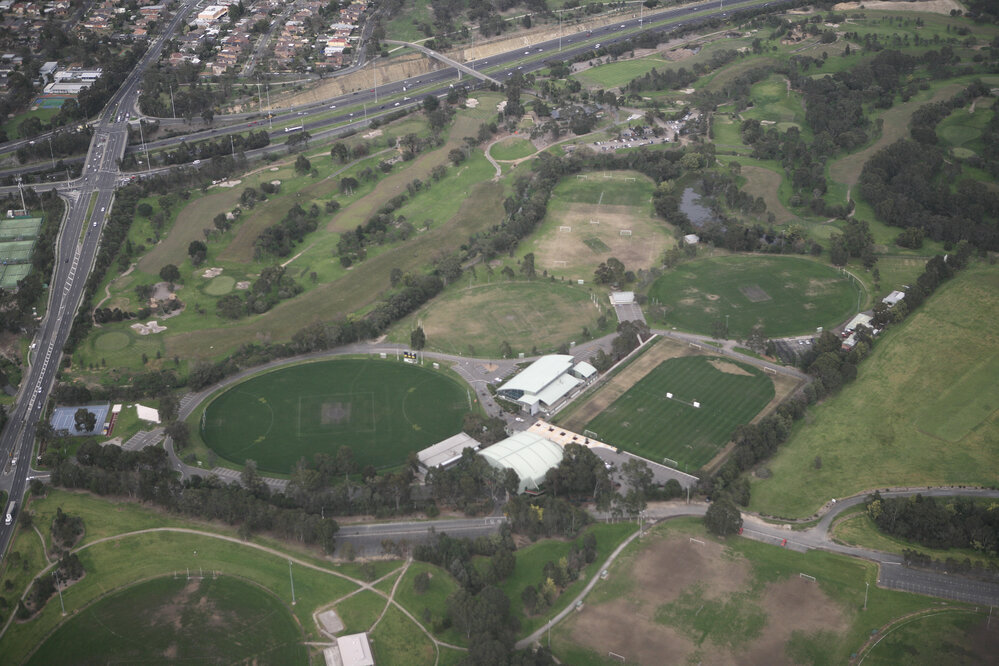 Aerial photo of Bulleen Sports Complex, 2008