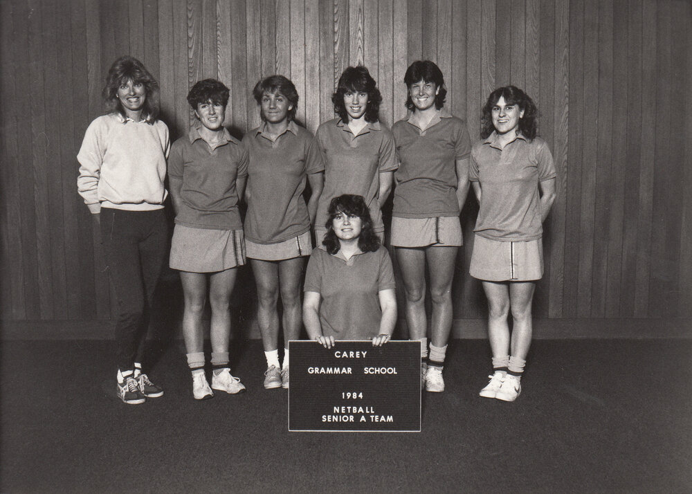 Girls' senior A netball premiership team, 1984