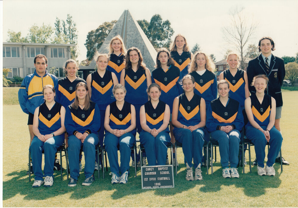 First XVIII girls' football team, 1996