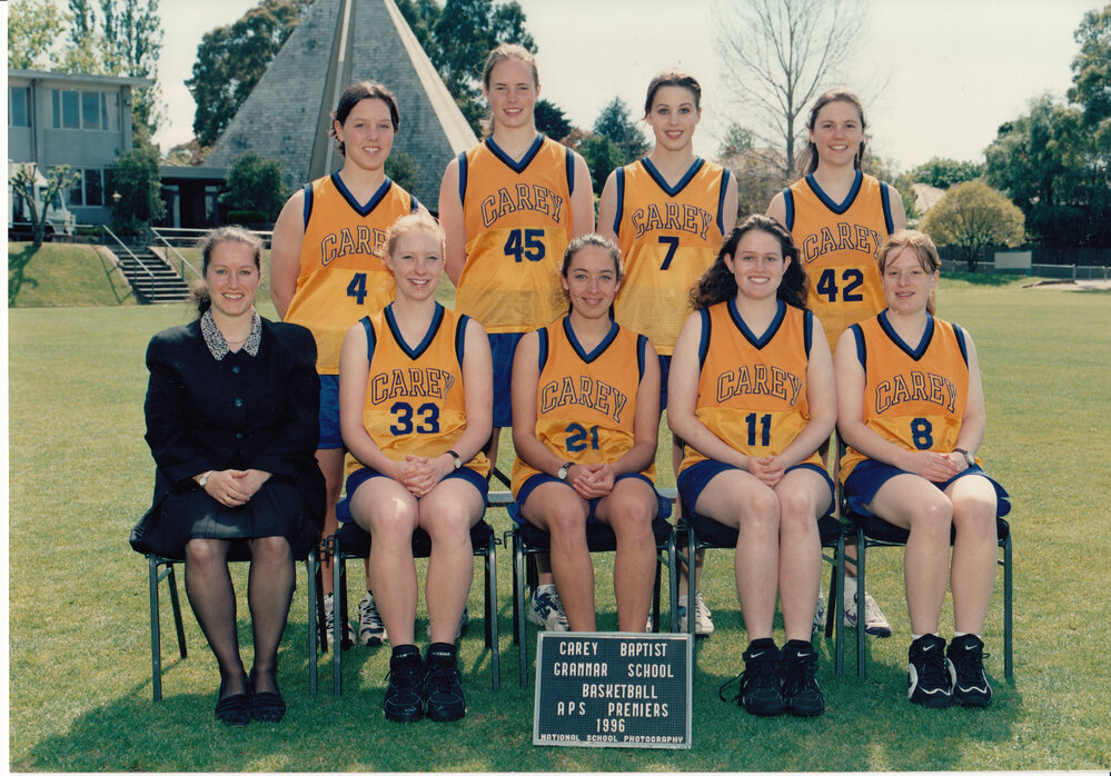 APS girls' basketball premiership team, 1996
