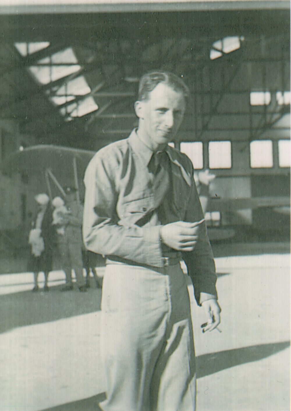 Brian Eaton on the tarmac, 1940s
