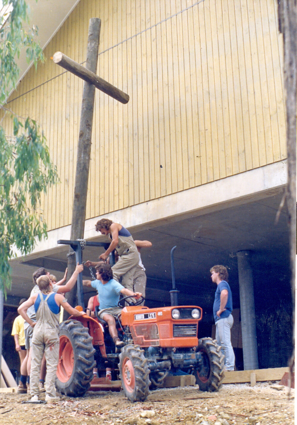 Cross installation at Donvale campus, 1988