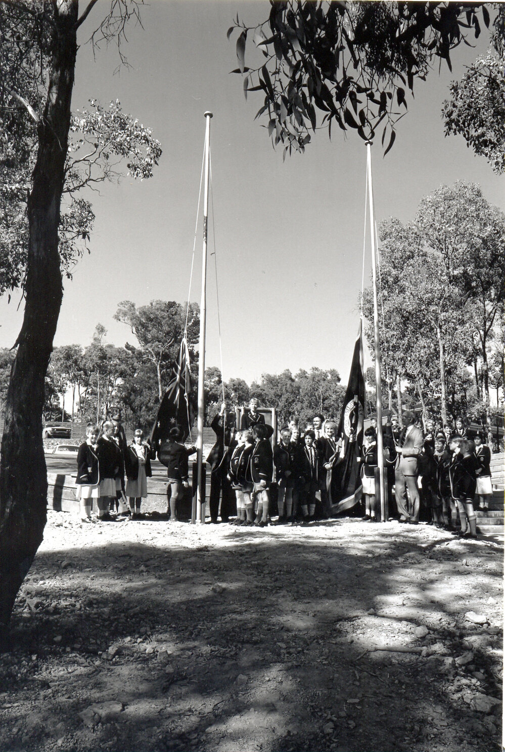 New flagpole for Donvale campus, 1990s