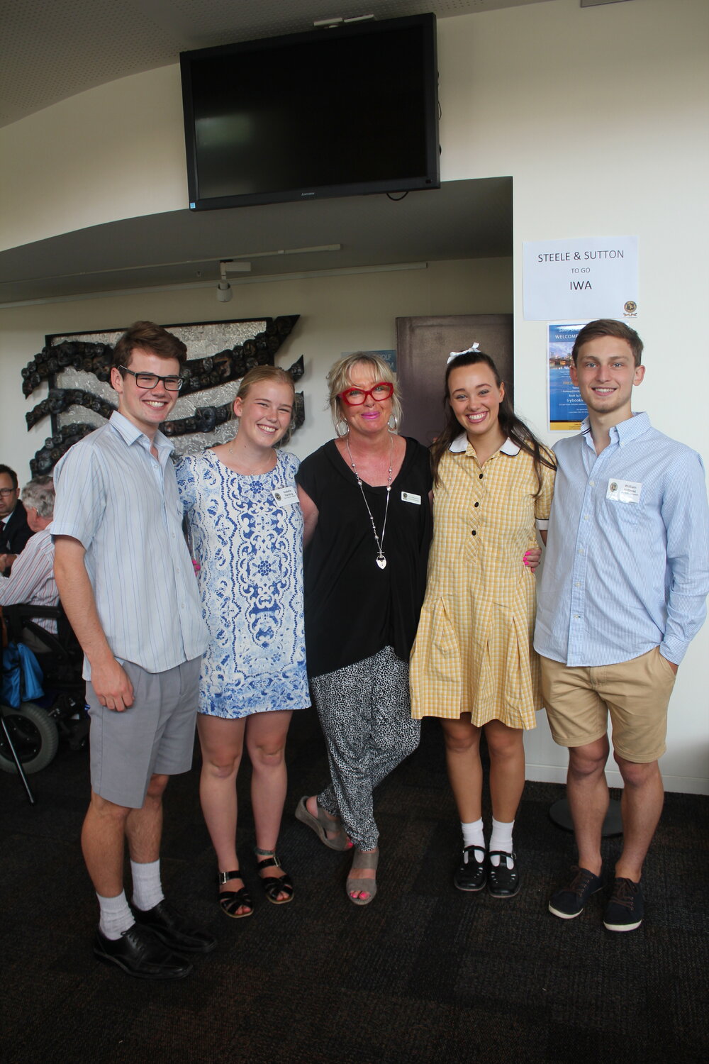 Julie Raftopoulos with 2014 and 2015 school captains, 2015
