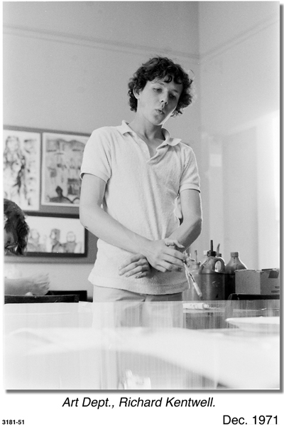 Richard Kentwell in the Art Department, 1971