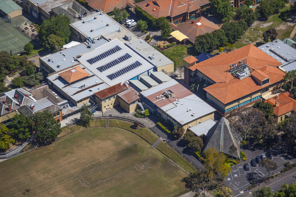 Aerial view of Kew campus looking north west, 2013