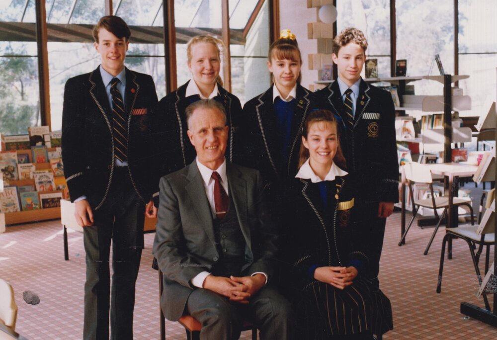 Don Brown and student leaders, 1991