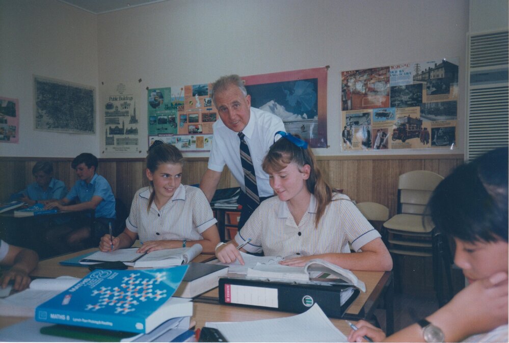 Don Brown in Year 8 maths class, circa 1990