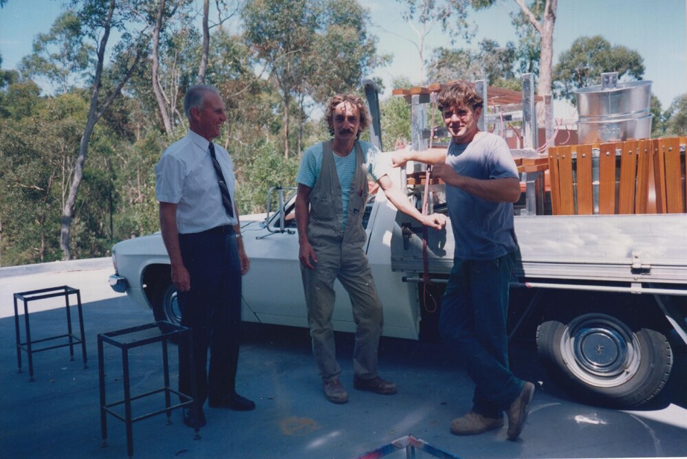 Don Brown with Tas Boucher and John Bradford, circa 1990