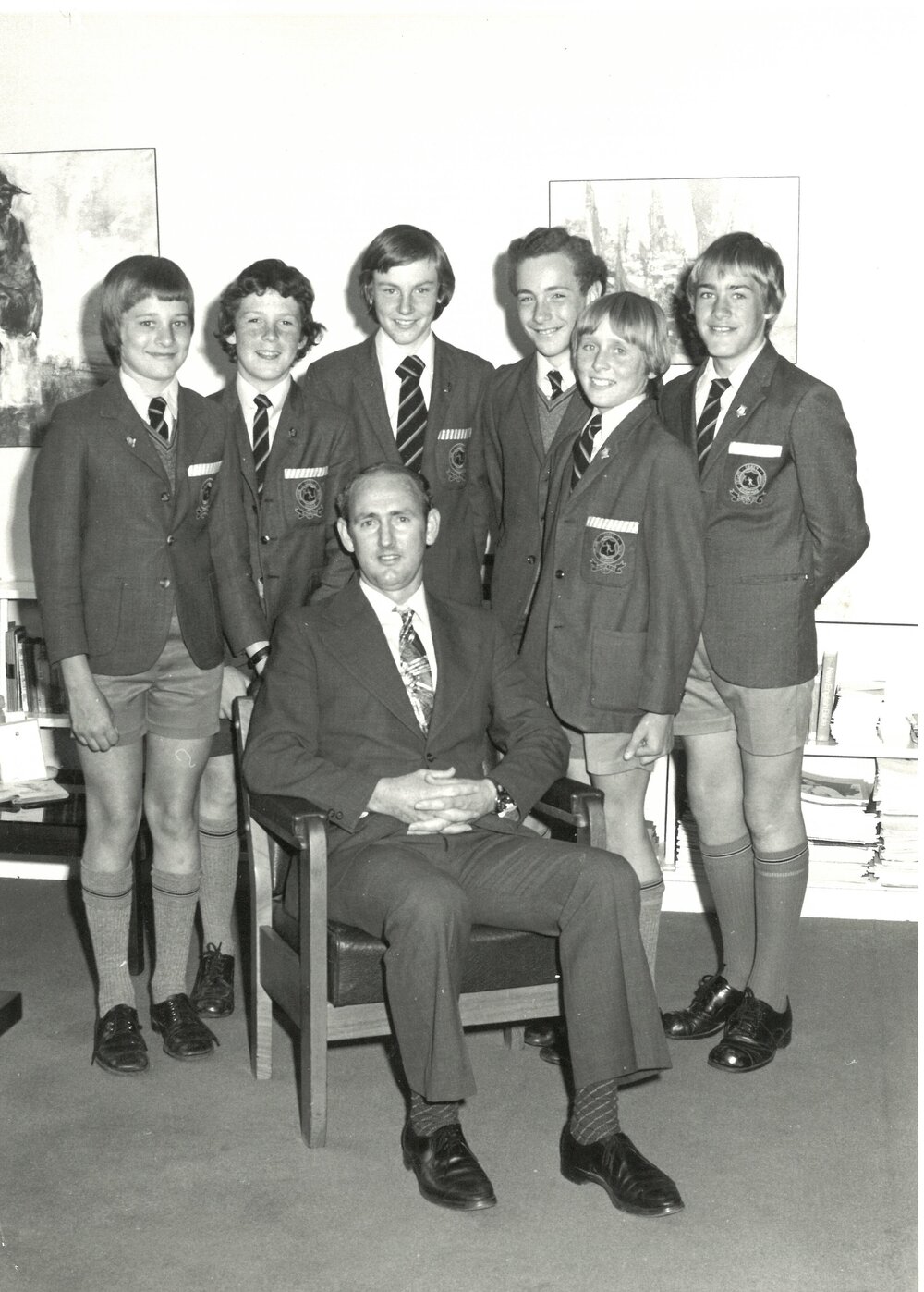 Headmaster of the Junior School with his senior boys, 1976