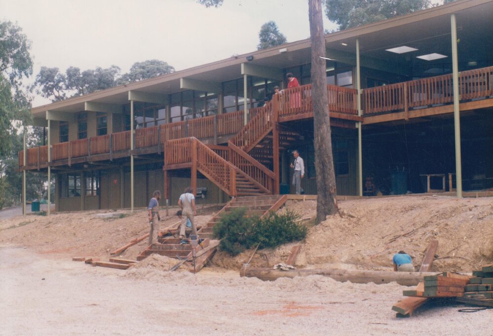 Construction works at Donvale campus, 1989