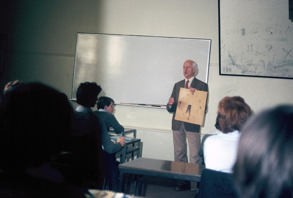 Mr Bucknill teaching the time, 1982