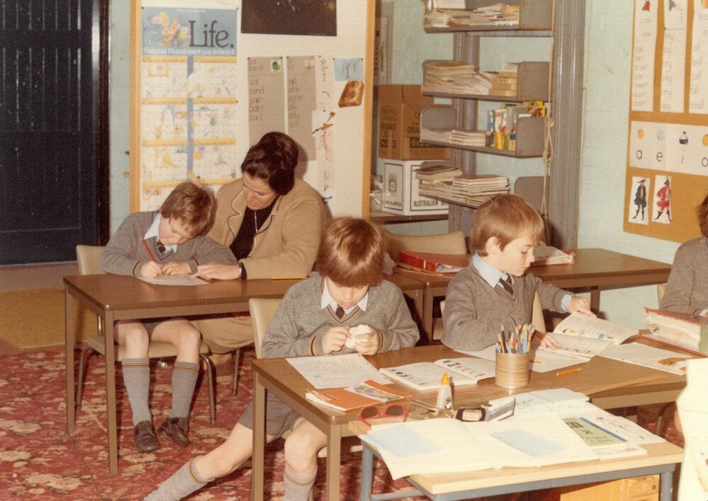 Junior School classroom, 1975 