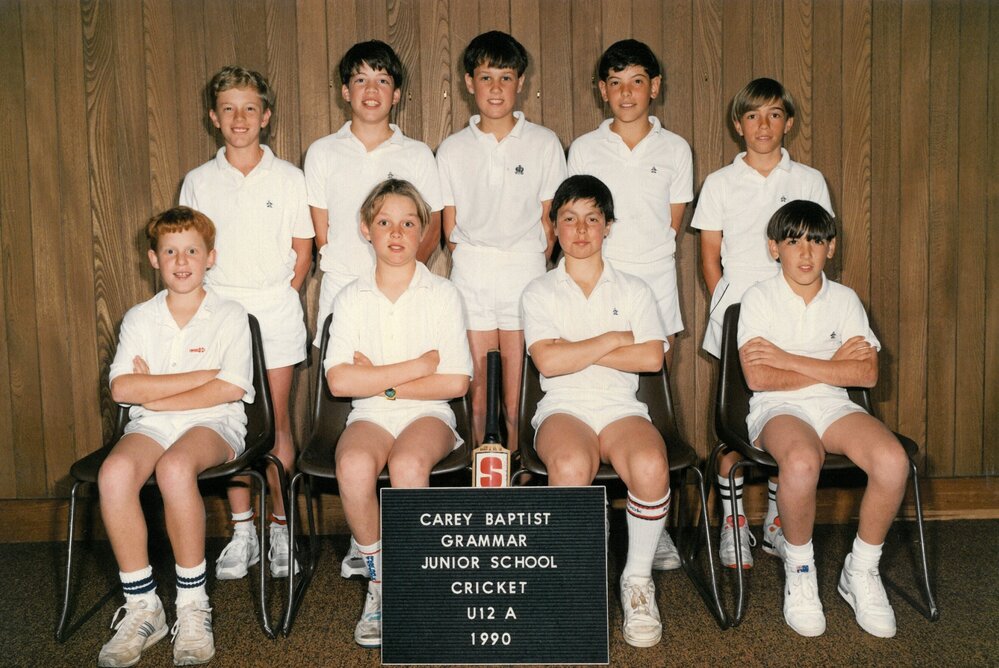 Junior School Under 12A cricket team, 1990