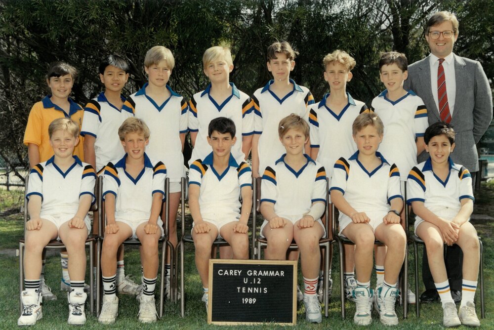 Under 12 boys' tennis team, 1989