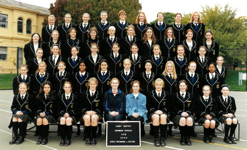 Girls swimming and diving team, 2003