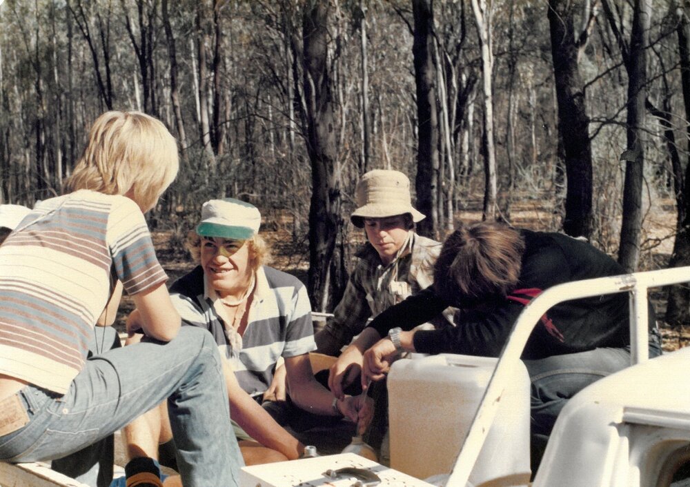 9C camp syphoning water, 1978