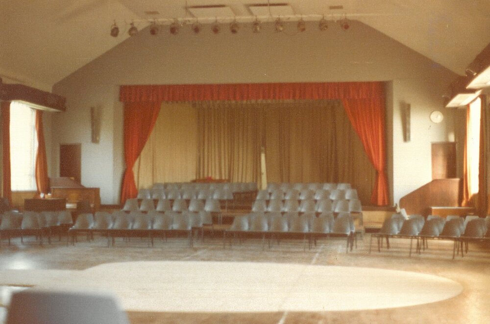 "All the world's a stage" set construction, 1978