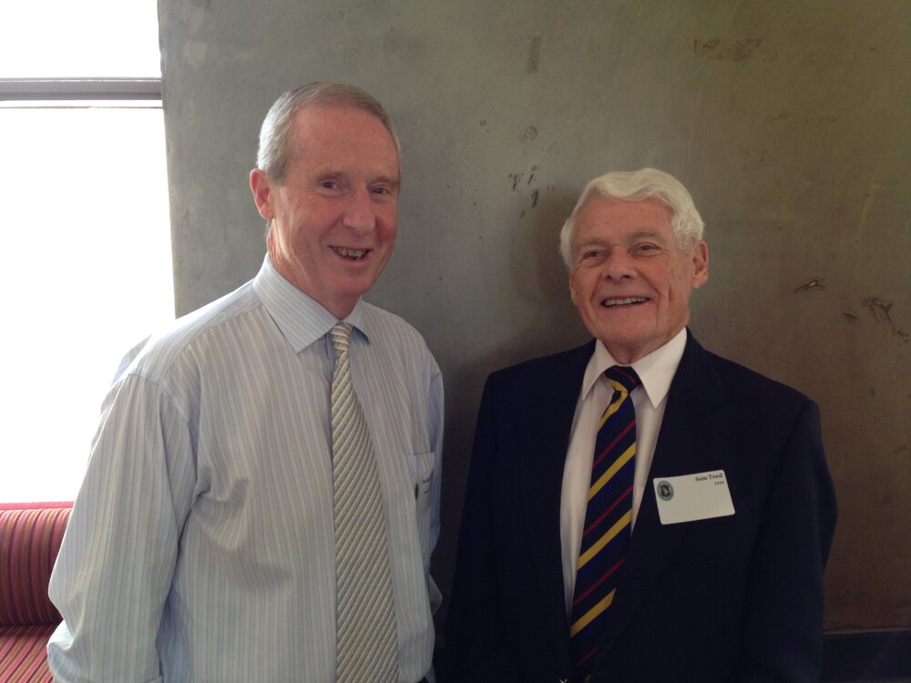 Richard Wilcox and Sam Teed at the 40  reunion, 2013