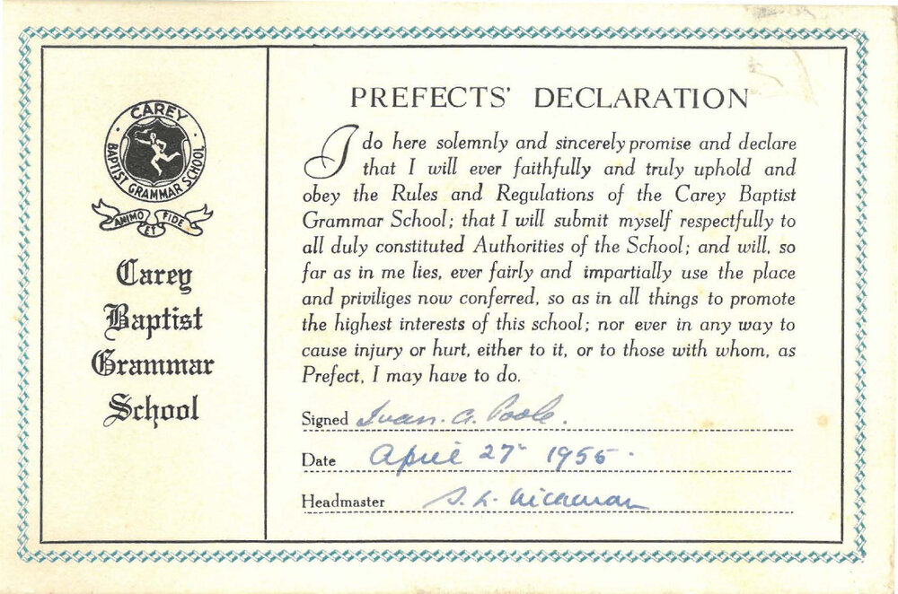 Prefects' declaration, 1955
