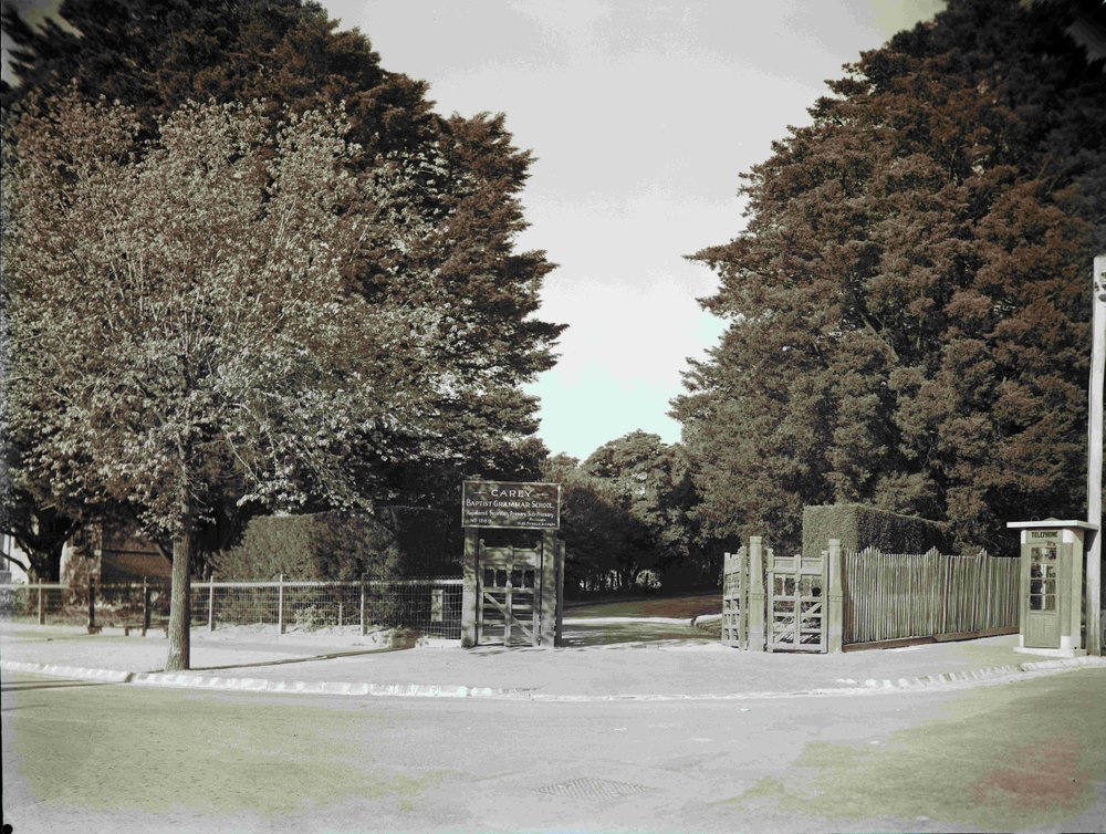 Original school entrance and gates, 1929