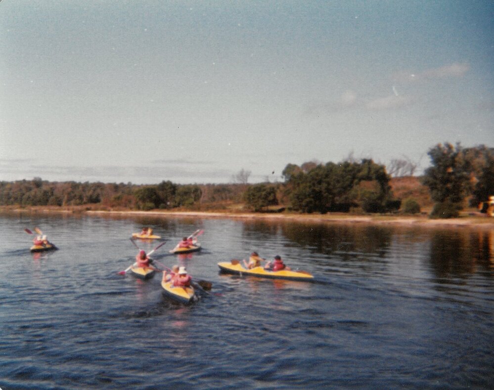 Kayak experience for students, 1981