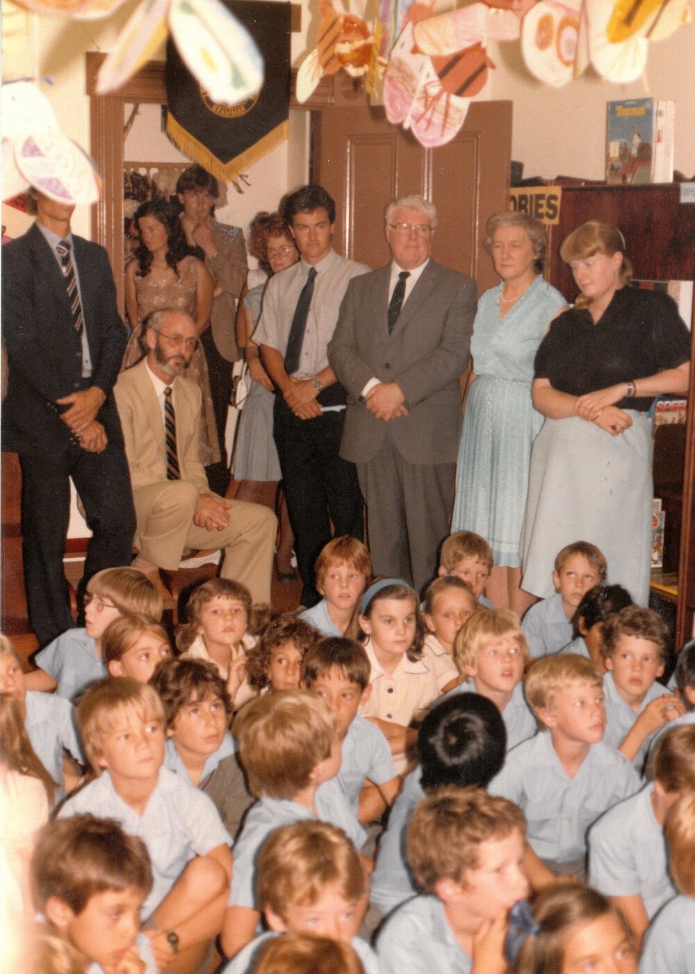 Guests at the opening of the Mollie Brown Library, 1984