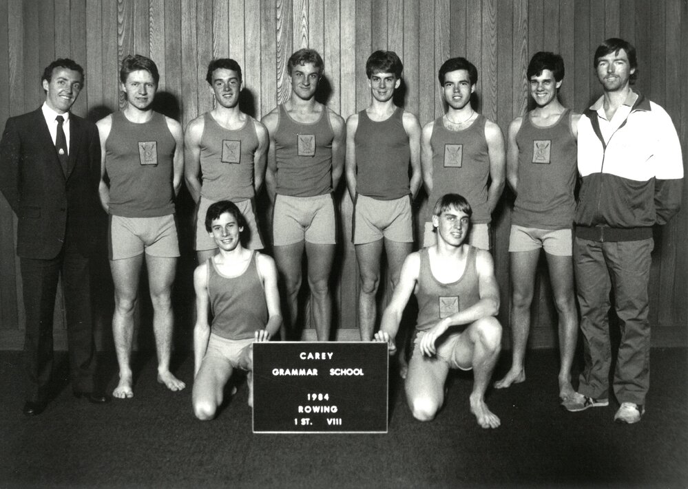 1st VIII boys rowing, 1984 