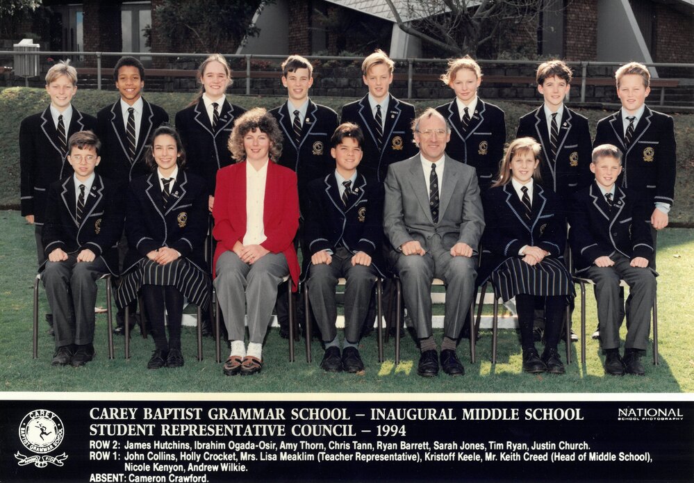 Inaugural Middle School Student Representative Council, 1994