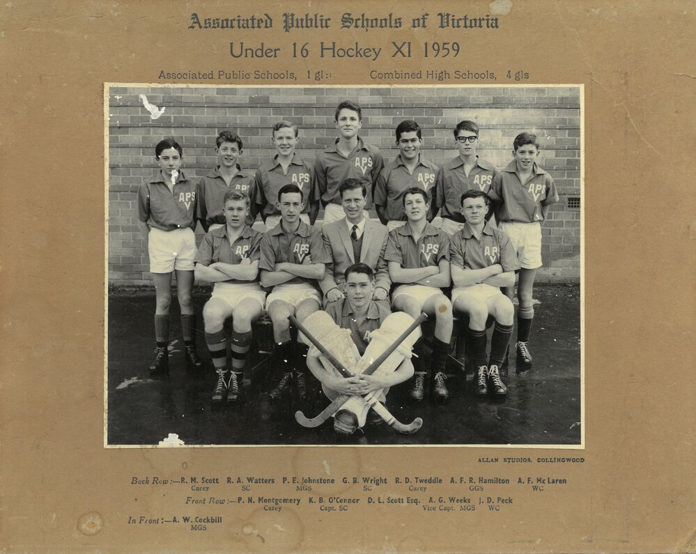 APS Under 16 hockey XI representative team, 1959