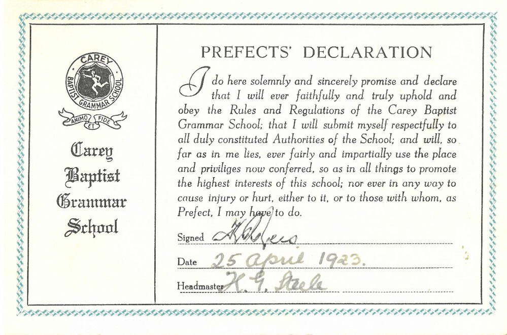 Prefects' declaration, 1923