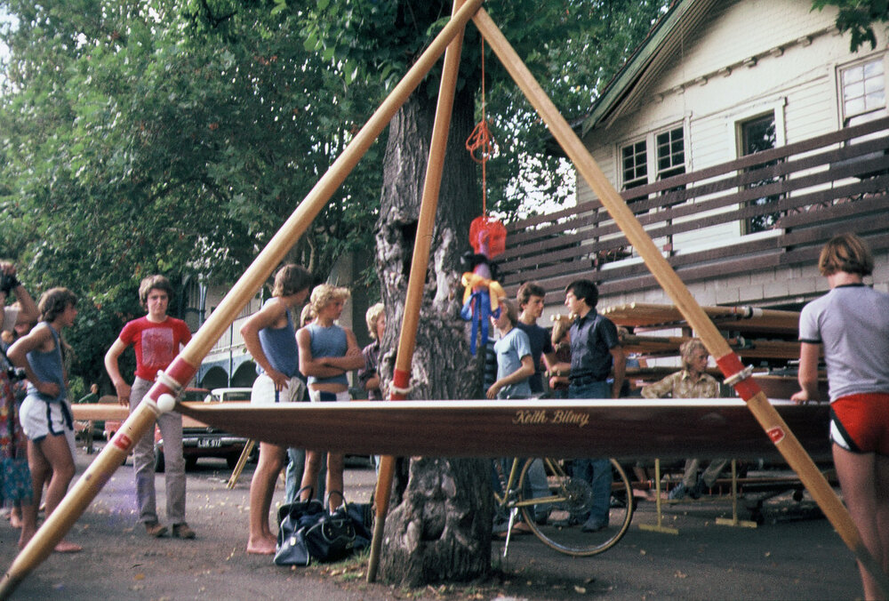Christening of the 'Keith Bilney' rowing boat, circa 1982
