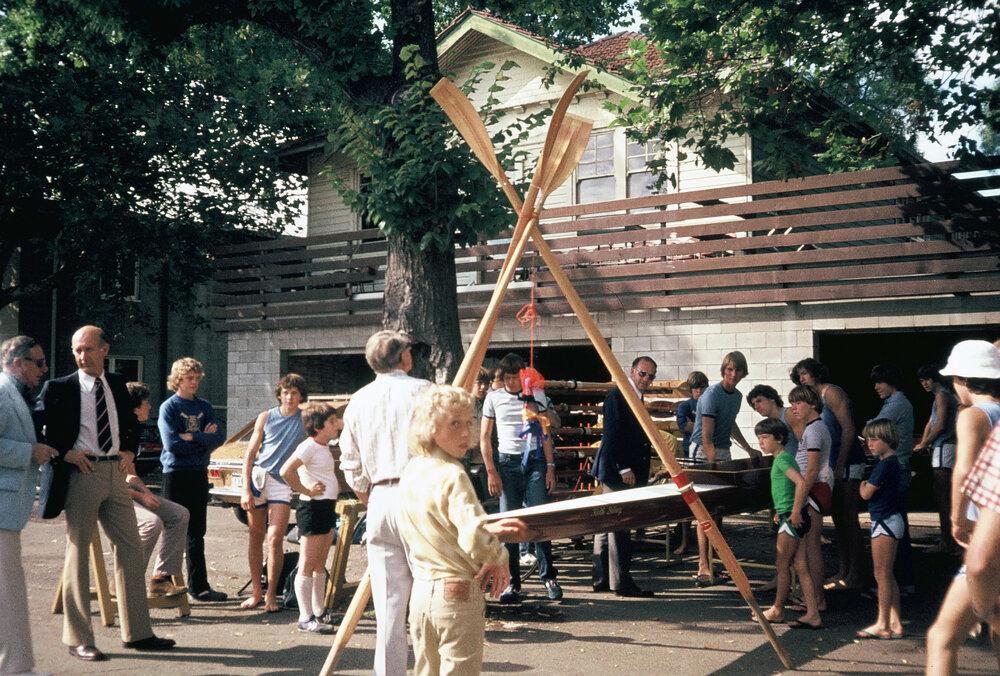 Christening of the 'Keith Bilney' rowing boat, circa 1982
