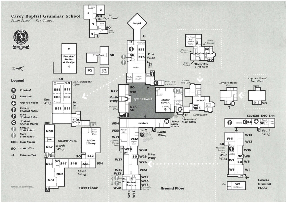 Senior School map, circa 2000