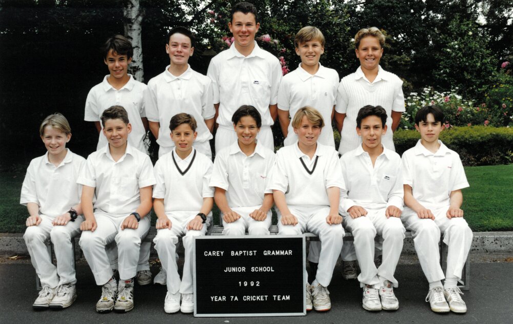 Year 7A cricket team, 1992