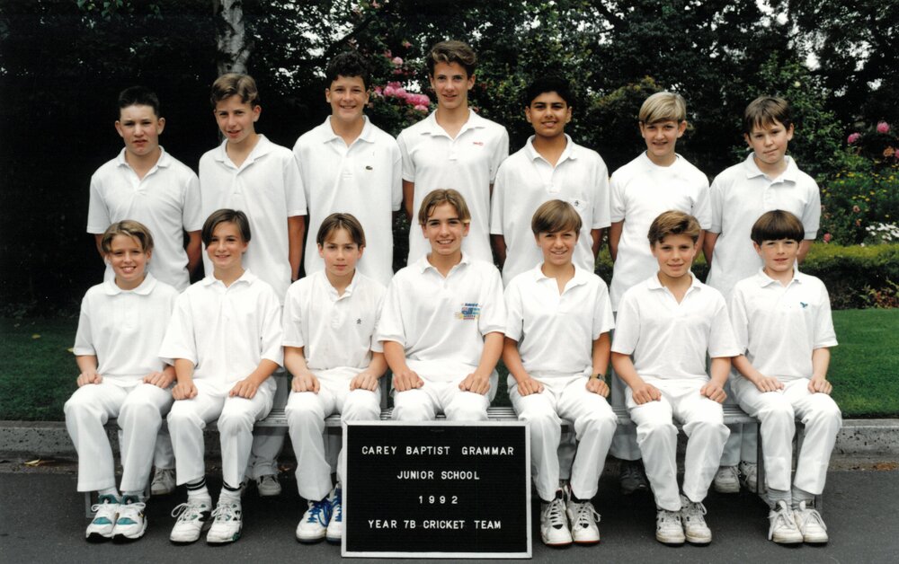 Year 7B cricket team, 1992