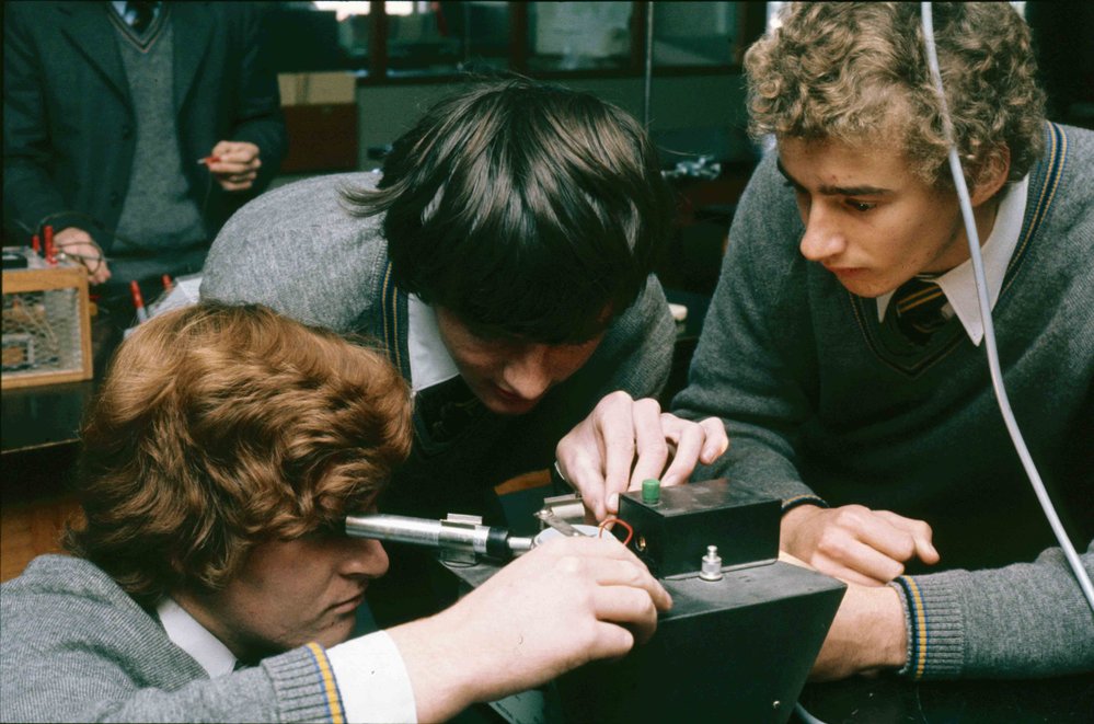 Senior boys in class, 1974