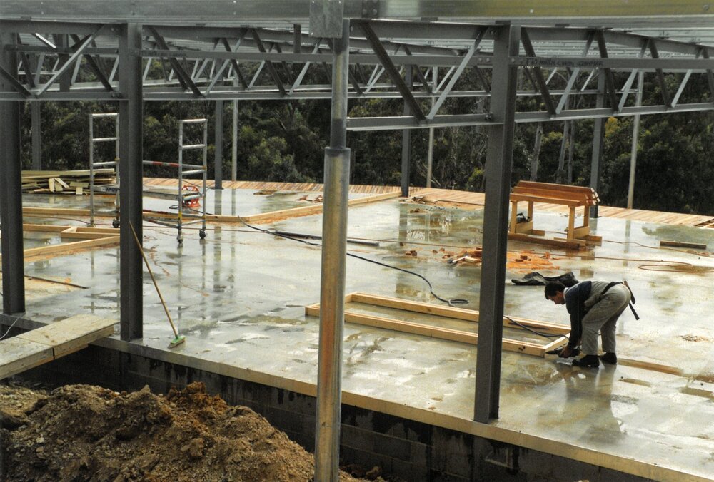 Construction of Stage 2 classroom wing at Donvale, 1992