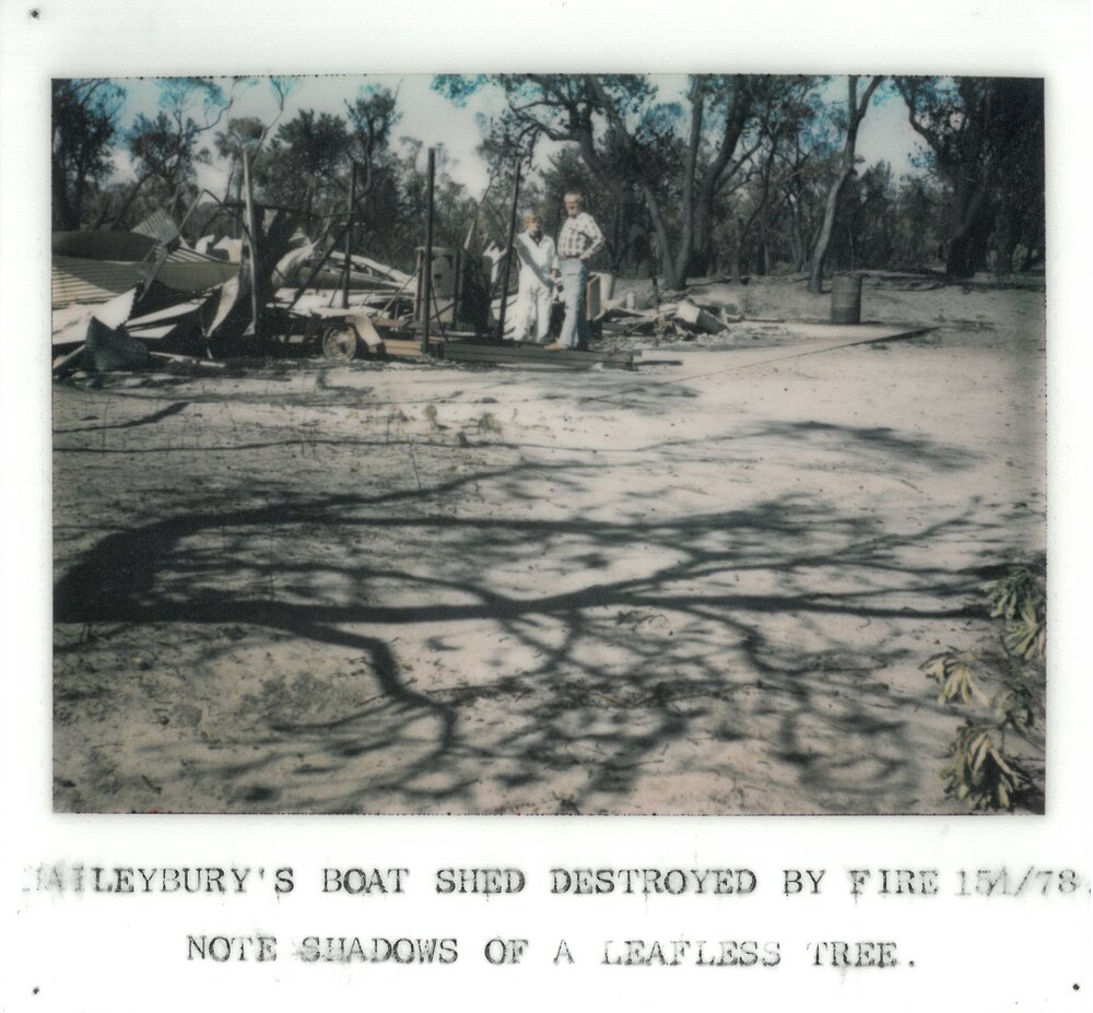 Haileybury's boatshed destroyed by fire, 1978