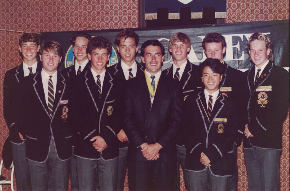 First boys rowing team, 1989