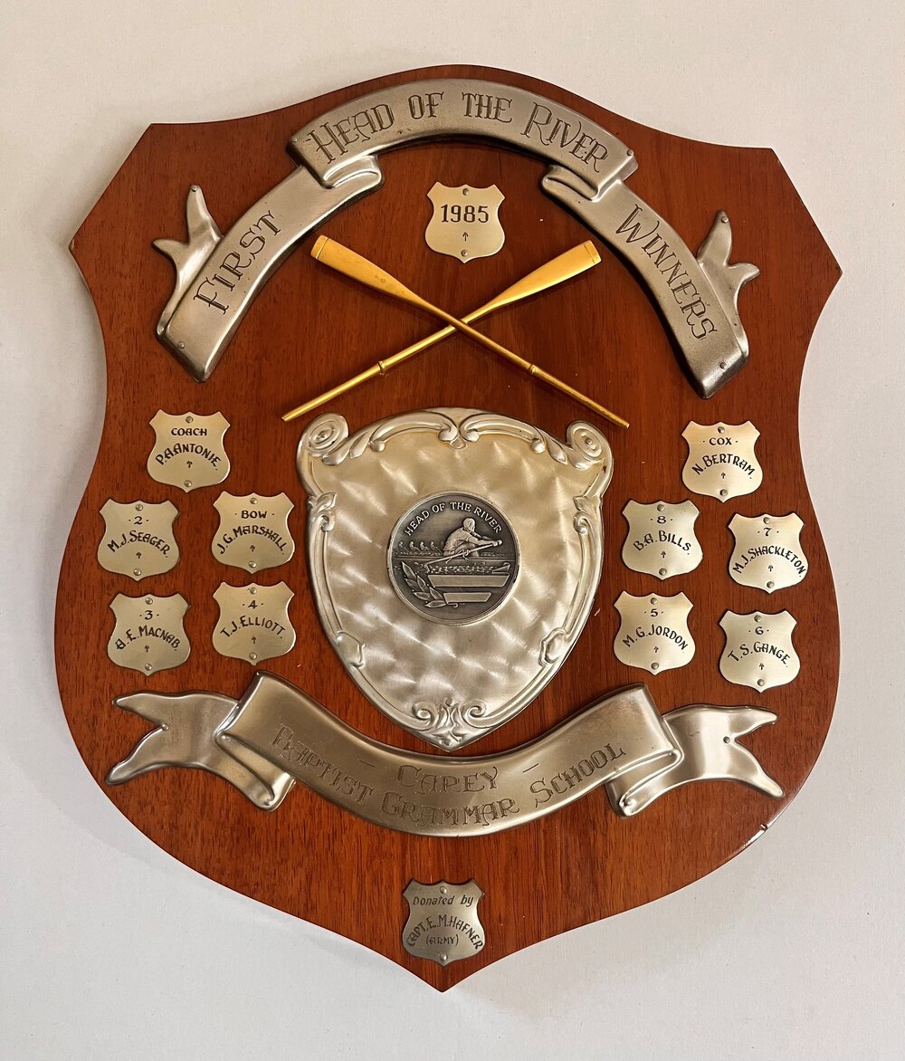 1st Head of the River winners shield, 1985